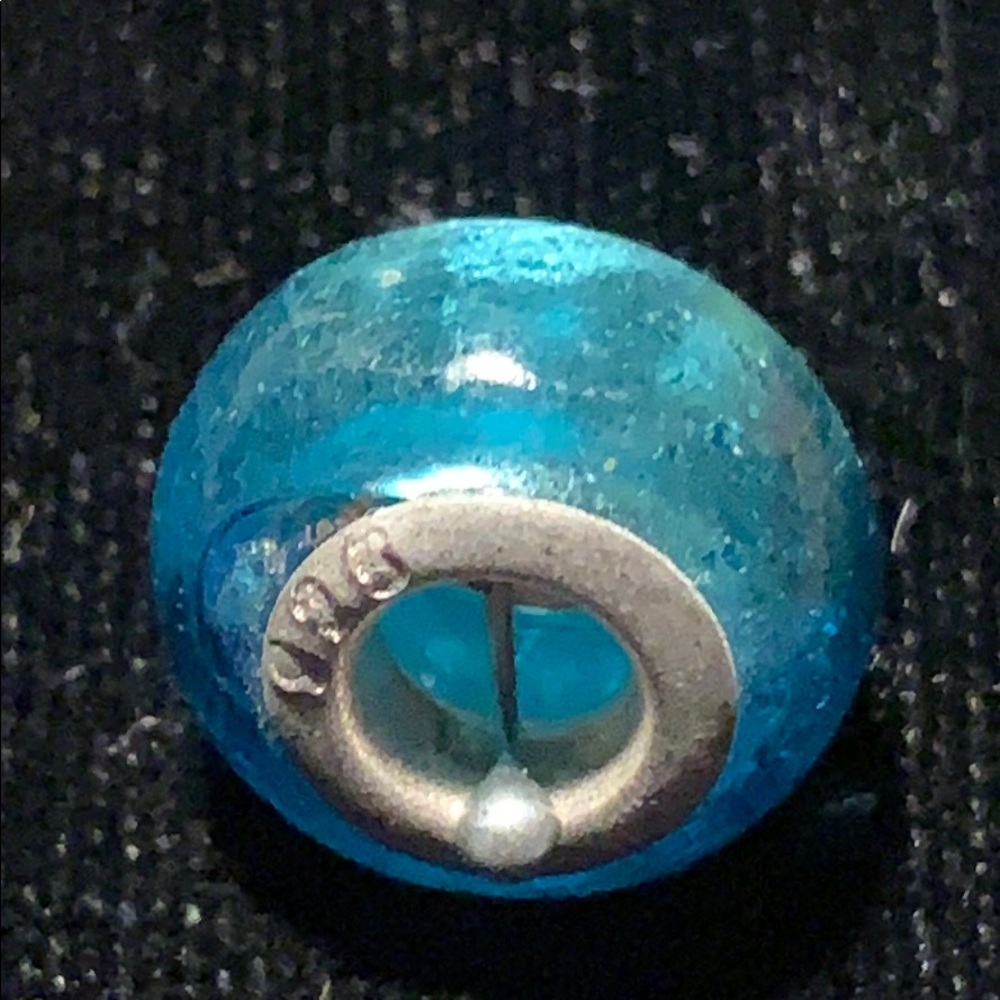 Sterling Silver Murano Glass Bead Vintage